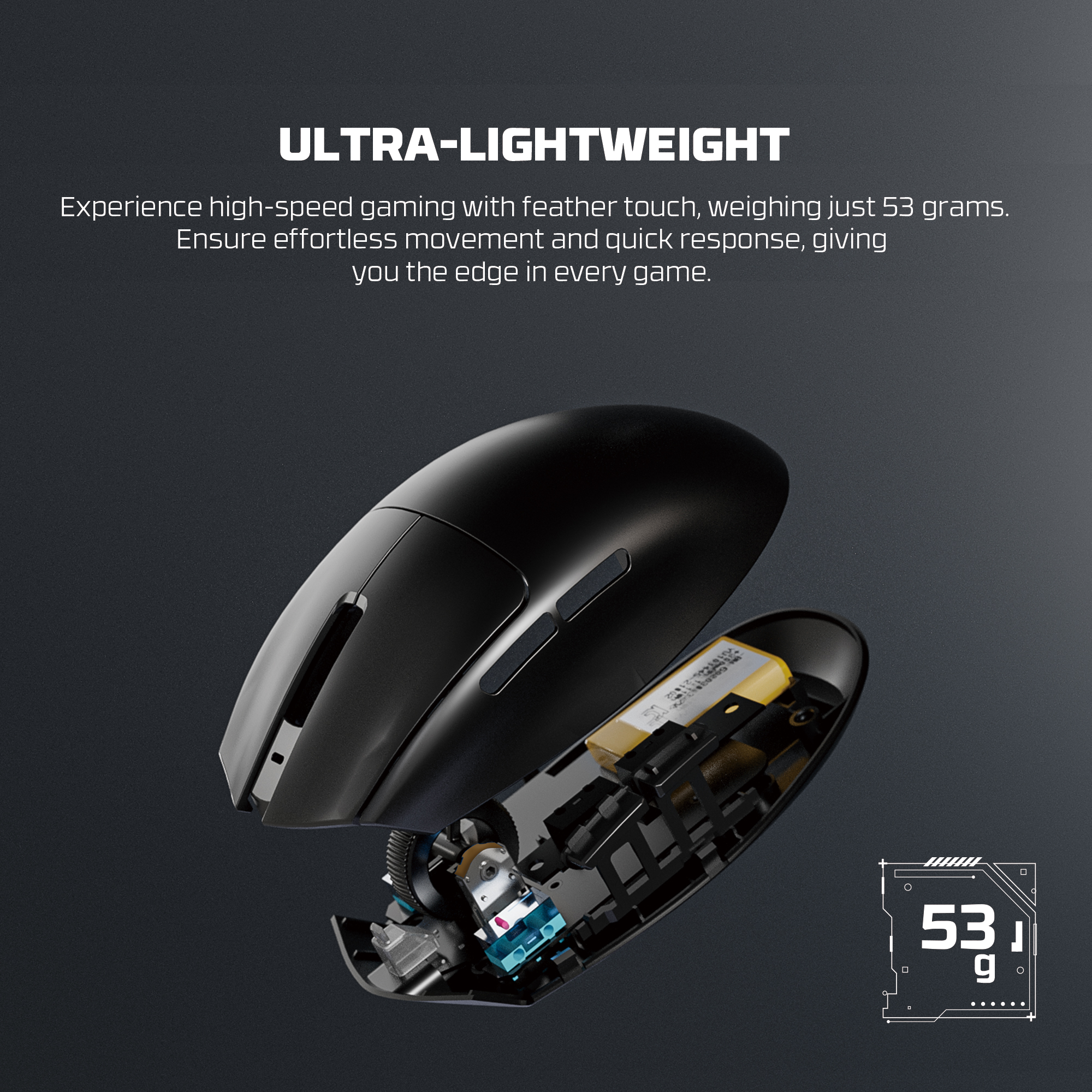 Fantech Aria II Wireless Gaming Mouse, 3395 Sensor, 53g Ultra-Light, 70Hr Battery Life, Tri-Mode Connectivity, Mac/Win. - Image 6