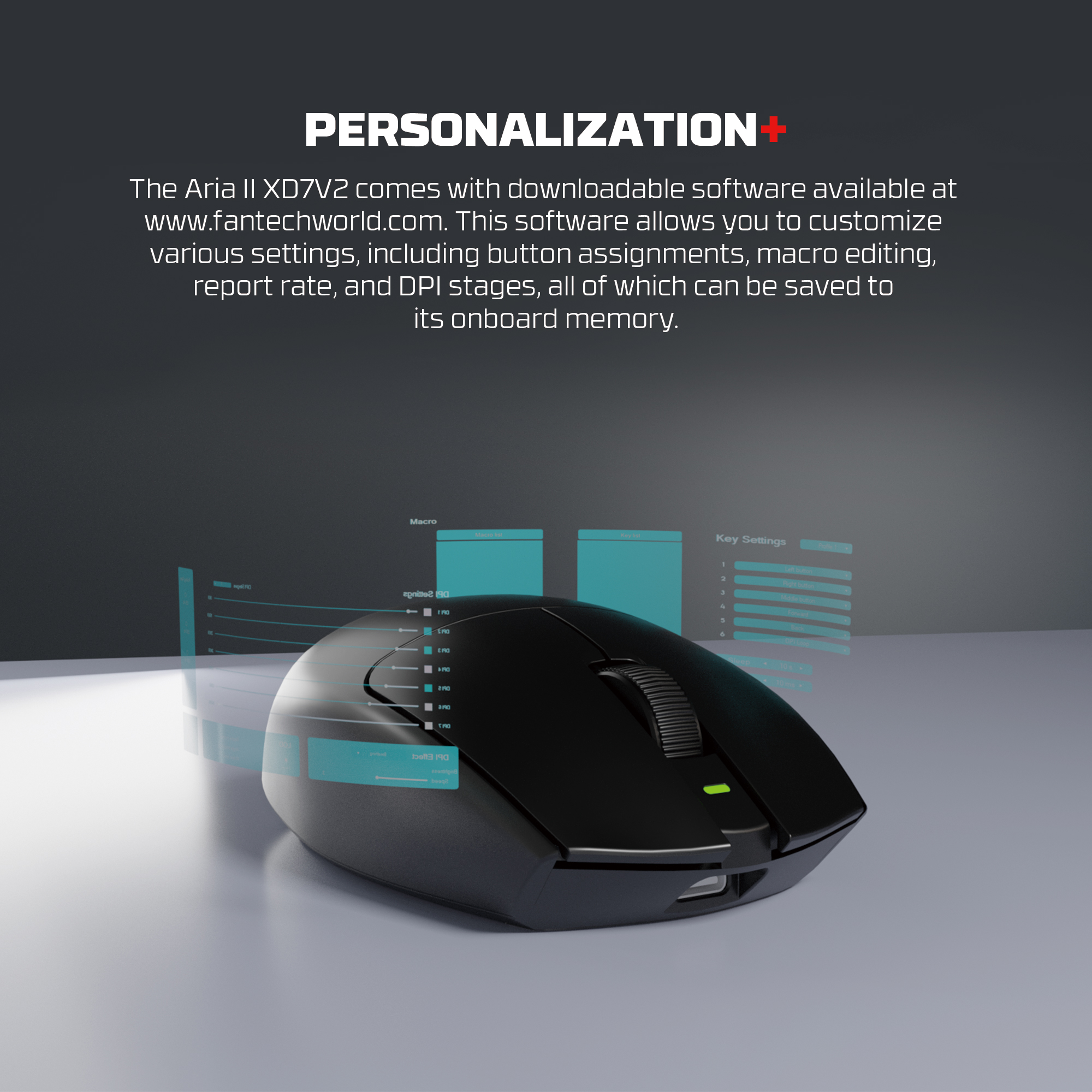 Fantech Aria II Wireless Gaming Mouse, 3395 Sensor, 53g Ultra-Light, 70Hr Battery Life, Tri-Mode Connectivity, Mac/Win. - Image 14