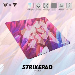 STRIKEPAD MST491 Holographic Gaming Mouse Pad – 49×42 cm (19.3×16.5 in), 3 mm, Stitch-less Edges, Liquid-Resistant Speed Surface, Anti-Slip Rubber Base